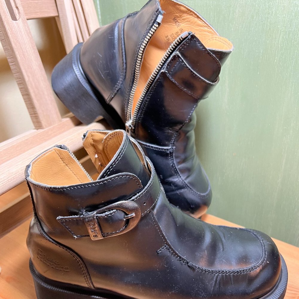 Doc Martens Chunky Black Boots with Buckle